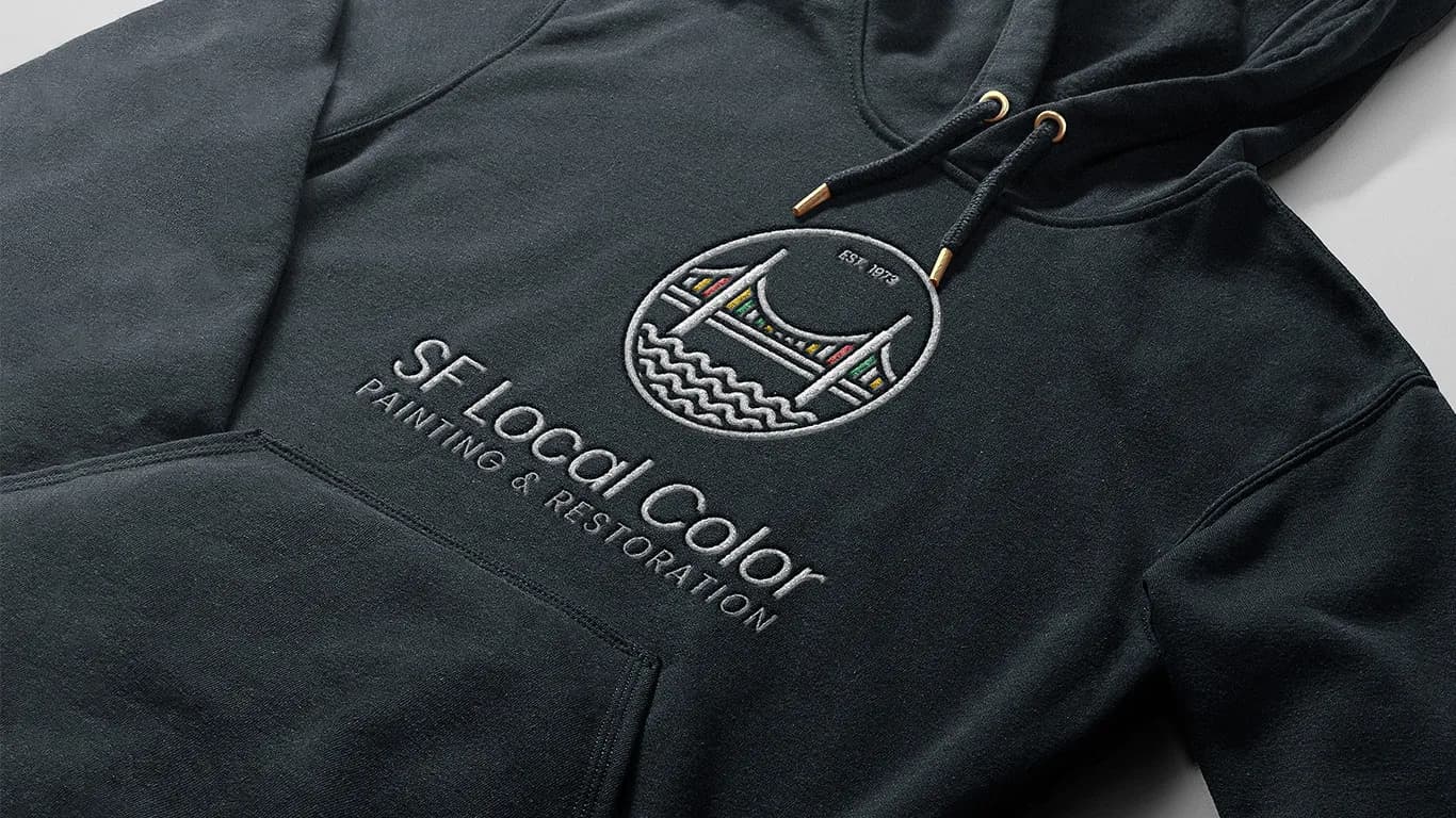 SF Local Color logo embroidered on apparel.